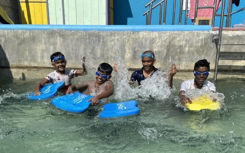 CAFFE swimming students